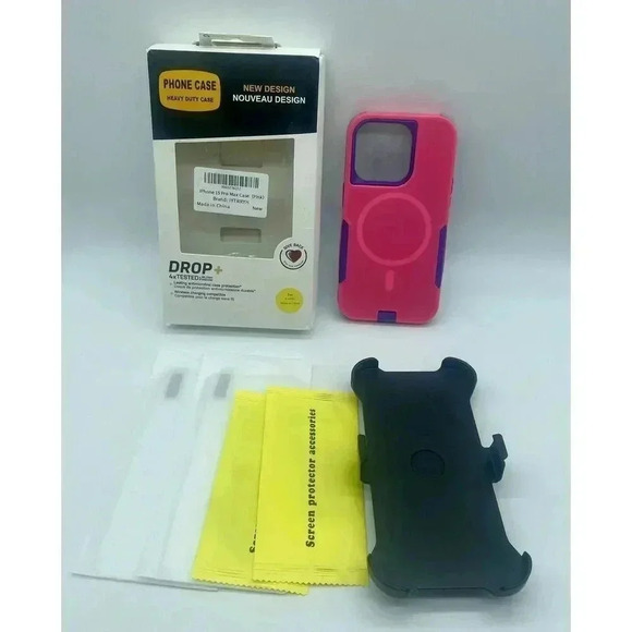 Rugged Belt Clip Case for iPhone 15 Pro Max MagSafe Shockproof Screen Protectors - Picture 1 of 5